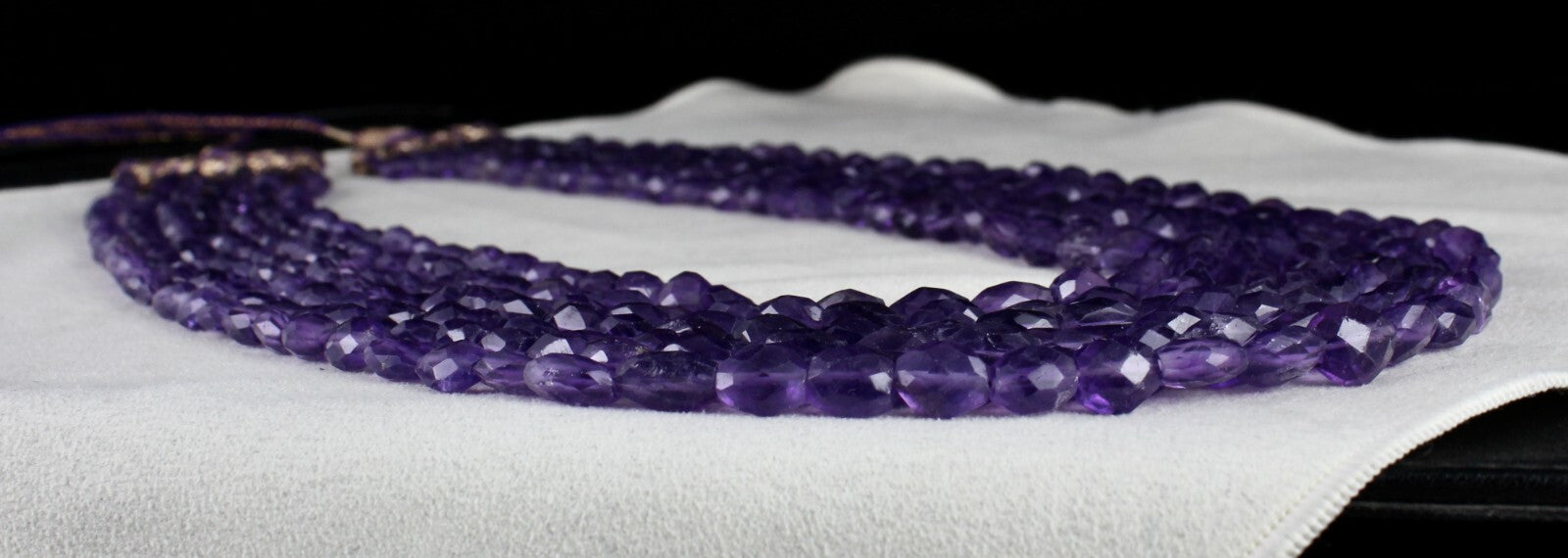 Natural Amethyst Faceted Beads Necklace 817 Ct Long 7" Purple Gemstone