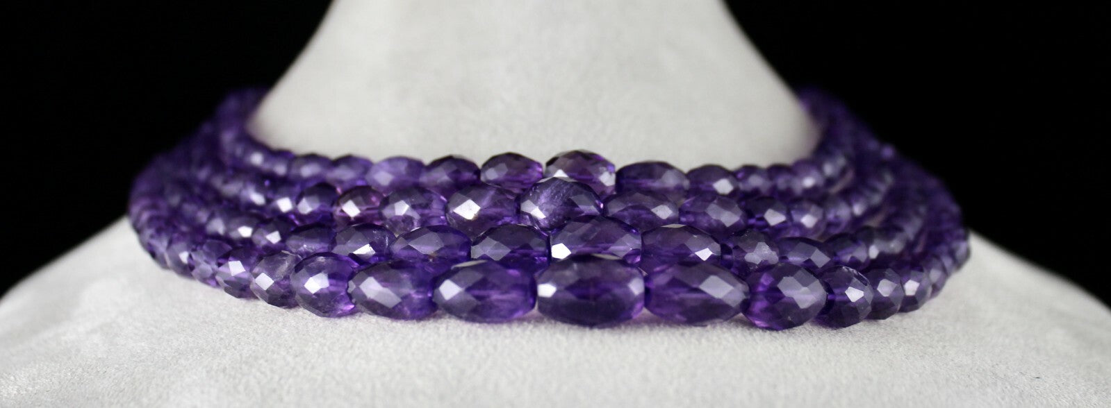 Certified Natural Amethyst 911 Ct Faceted Purple Gemstone Fashion Necklace