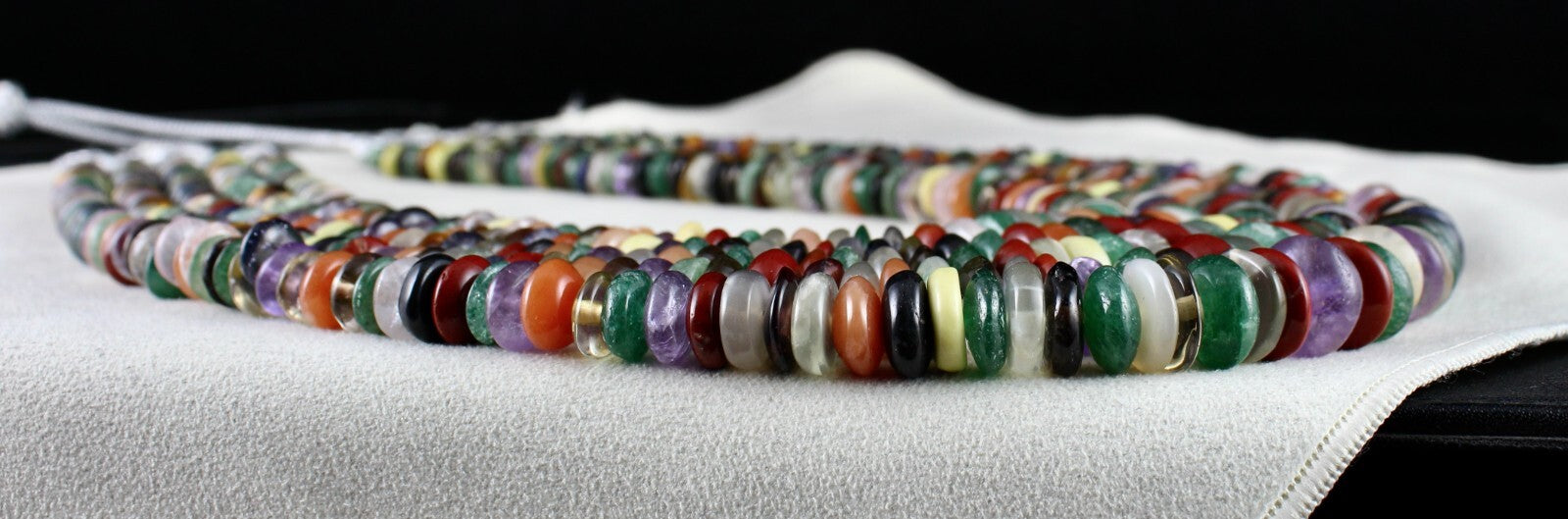 Vintage Multi Semi Precious Gemstone Beads Necklace 1576 Ct For Fashion