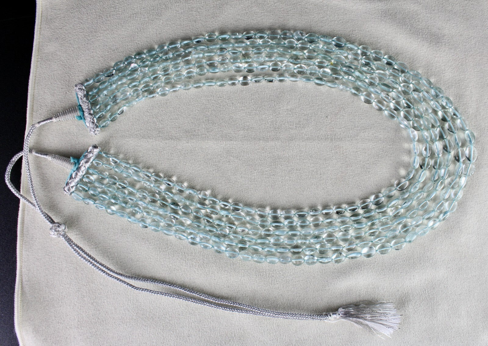 Certified Fine Natural Blue Aquamarine 680 Ct Beads Long 6 L Gemstone Necklace