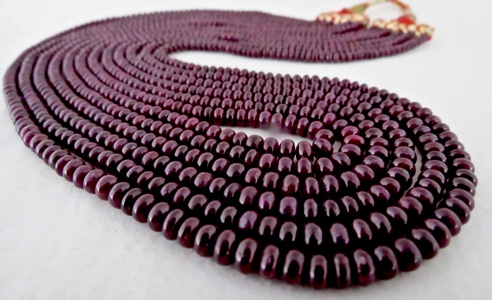 Natural Untreated Ruby Beads Round 6 Line 451 Carats Precious Gemstone Necklace