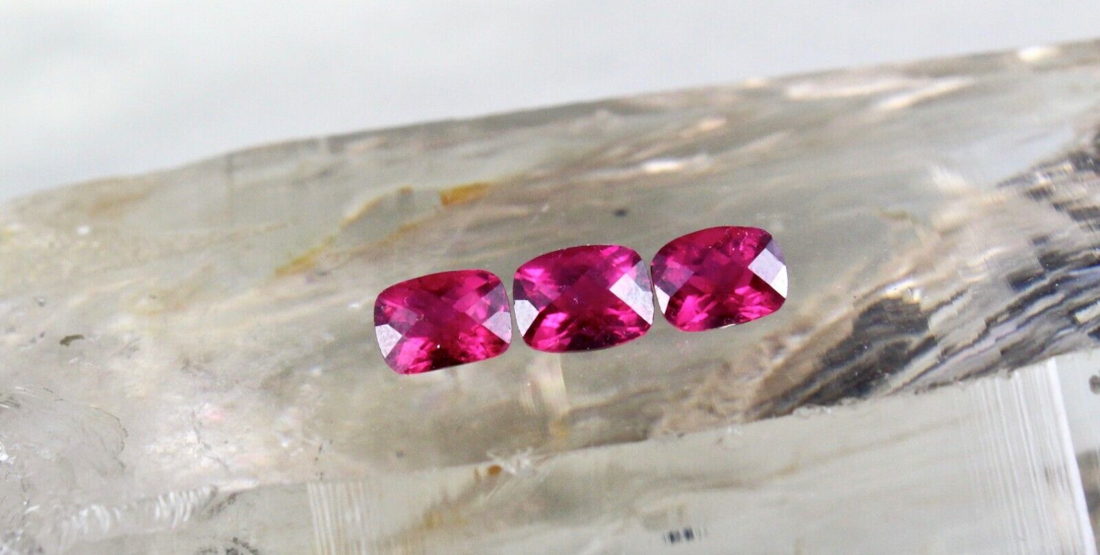 Natural Rubellite Pink Tourmaline Cut 3 Pcs 4.57 Ct Gemstone For Ring Pendant