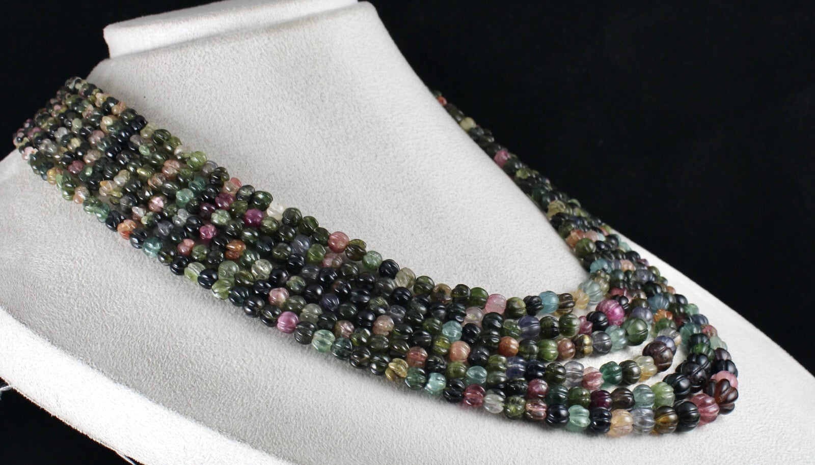 Certified Natural Multi-colour Tourmaline 841ct Beaded Gemstone Necklace