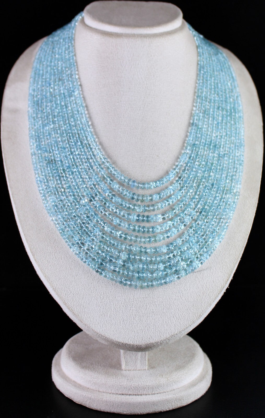 Certified Natural Blue Aquamarine Faceted Necklace 1193 Ct Beads For Women
