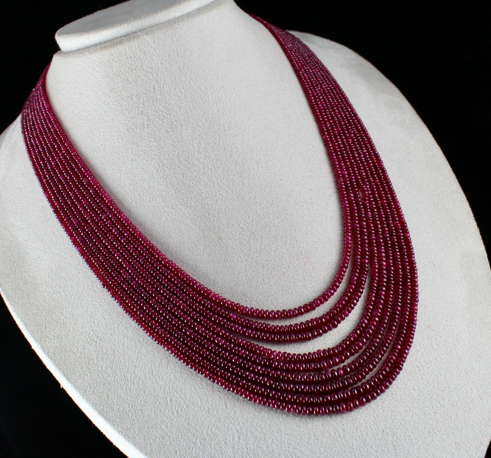 Certified Natural Ruby Beads 541ct Necklace 9 Line For Ladies