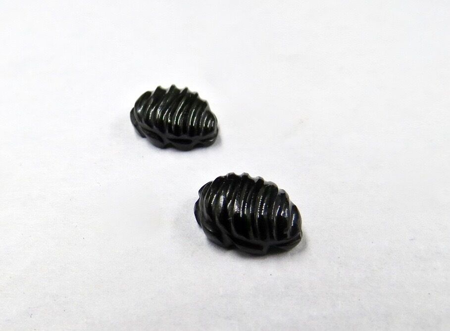 NATURAL GREENISH BLACK TOURMALINE CARVED LEAVES 2 PCS 6 CTS GEMSTONE FOR EARRING