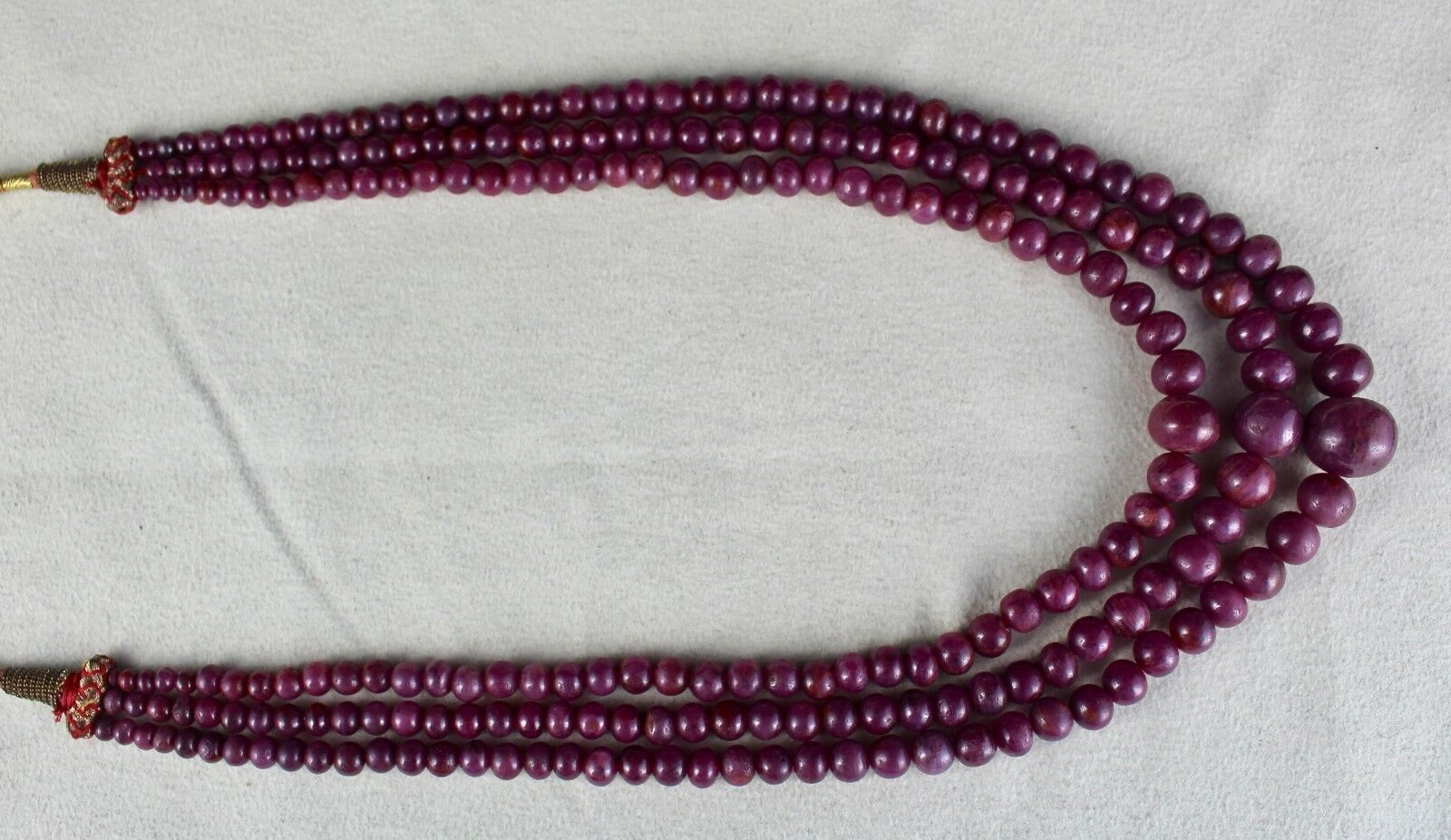 NATURAL UNTREATED RUBY BEADS ROUND 3 LINE 712 CARATS GEMSTONE FASHION NECKLACE