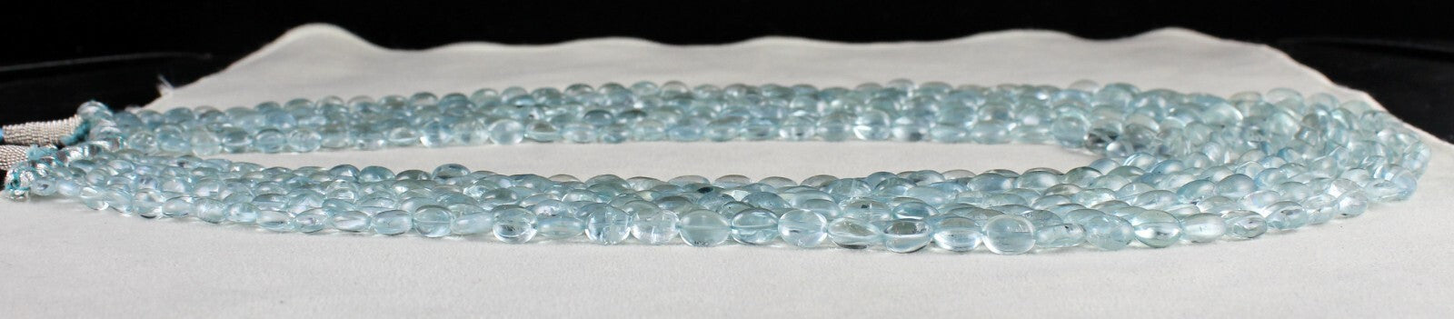 Certified Natural Aquamarine Beads Necklace 8l 965 Ct Blue Gemstone Important