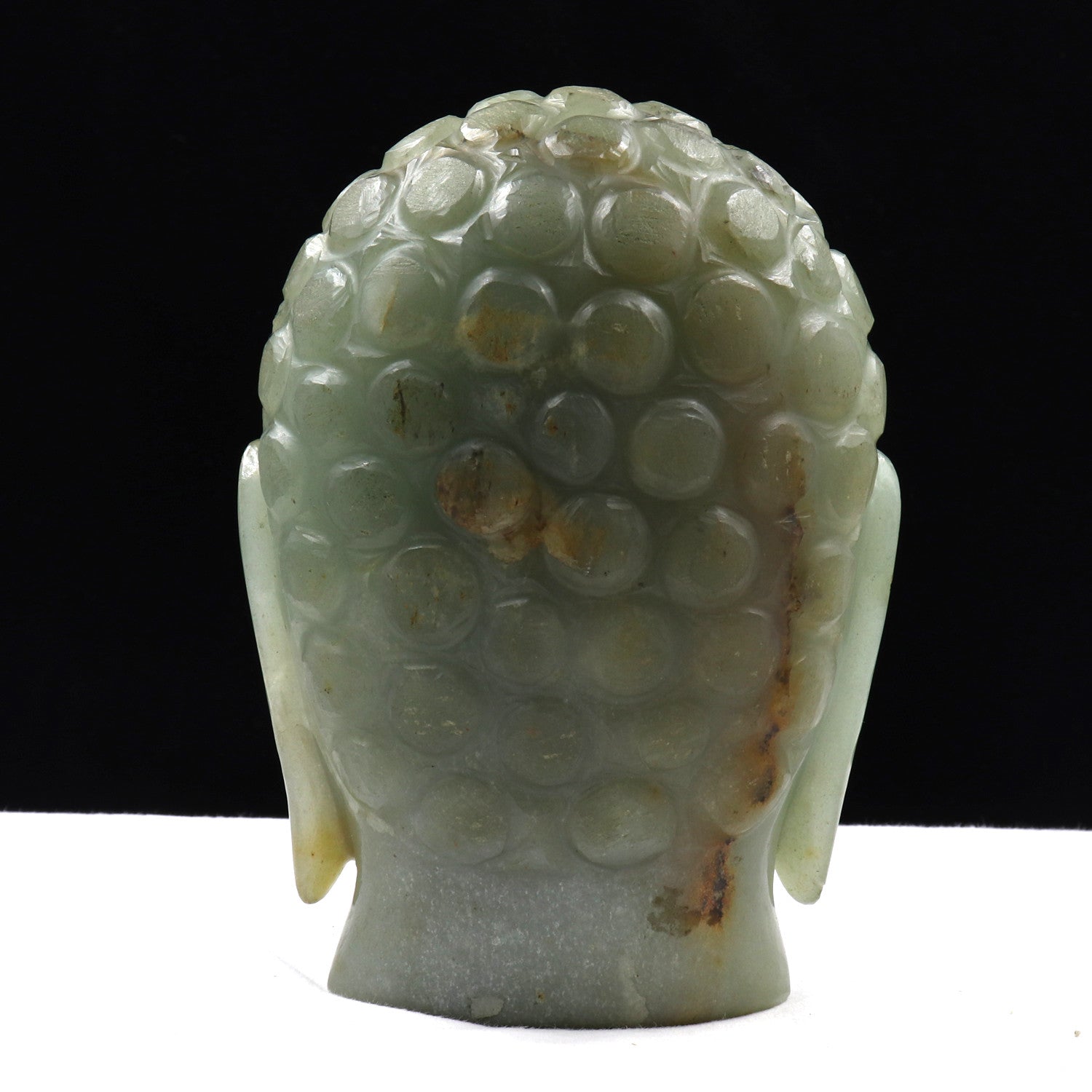 Certified Natural White Jade Buddha Head 7915 Ct Gemstone Statue Home Decor