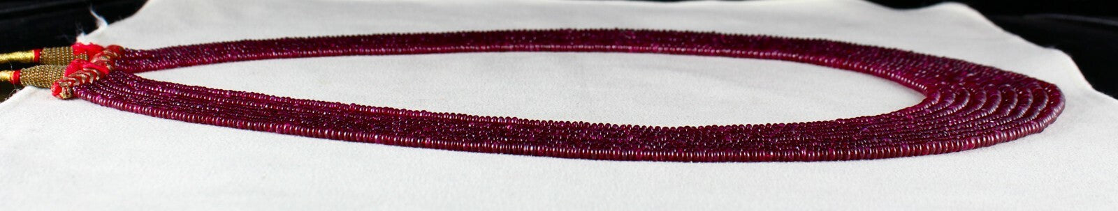 Certified Natural Ruby Beads 541ct Necklace 9 Line For Ladies