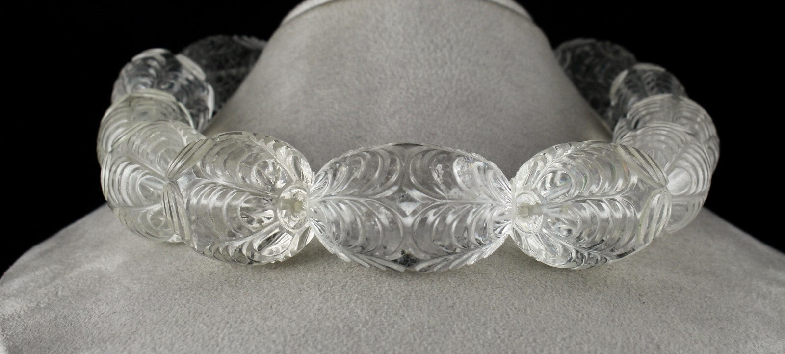 Certified Natural White Rock Crystal Quartz Oval Beads 2776 Ct Gemstone 11 Pcs