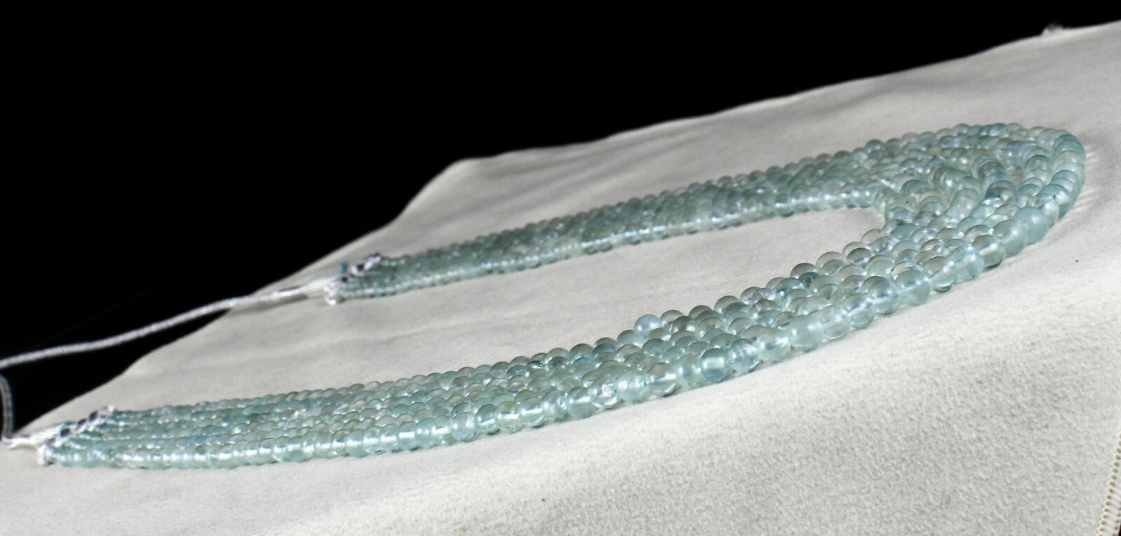 Certified Natural Blue Aquamarine 488 Ct Beads Round 6 String Fine Necklace