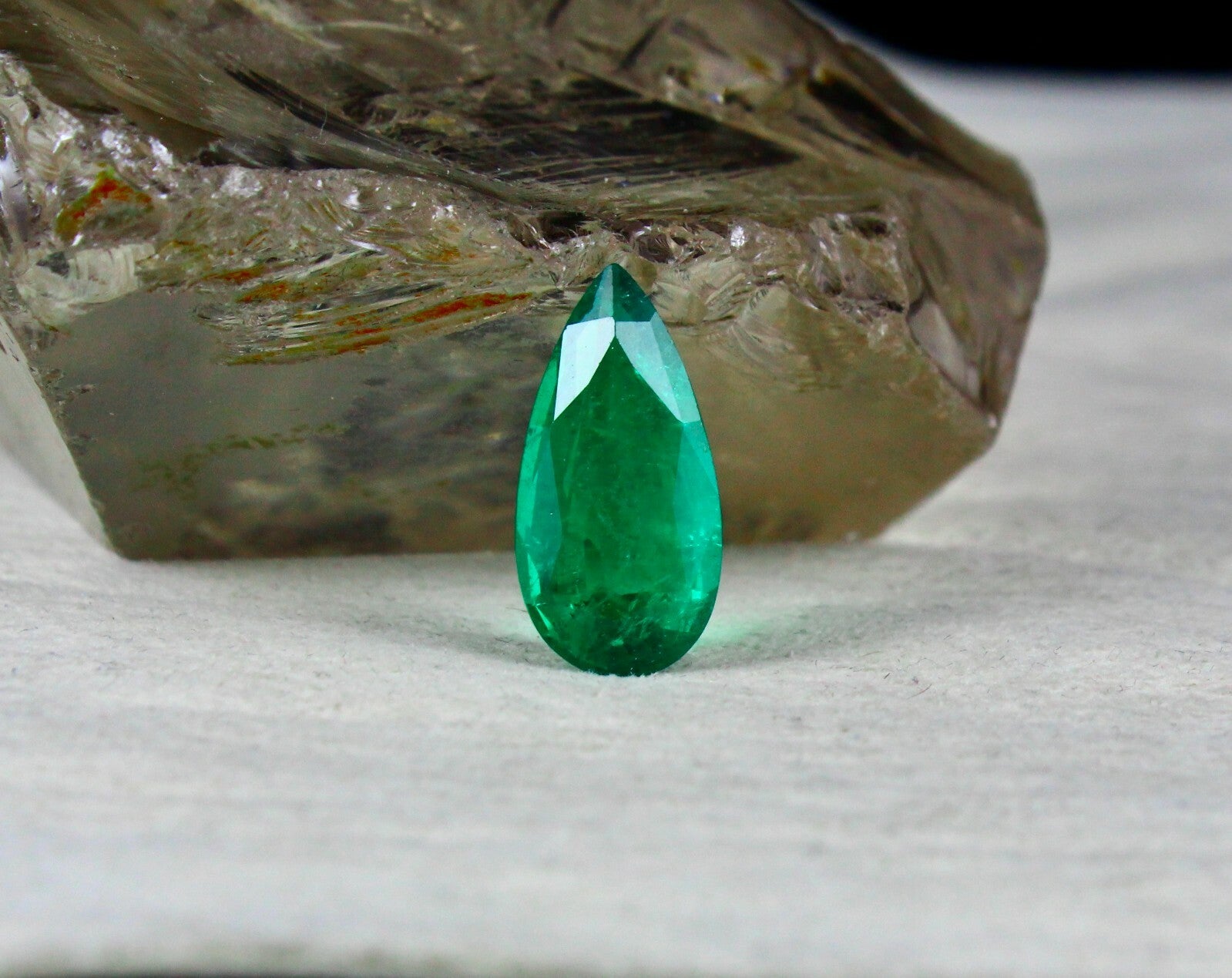 Certified Gsi Zambian Emerald 6.49 Ct Pear Gemstone Ring Pendant
