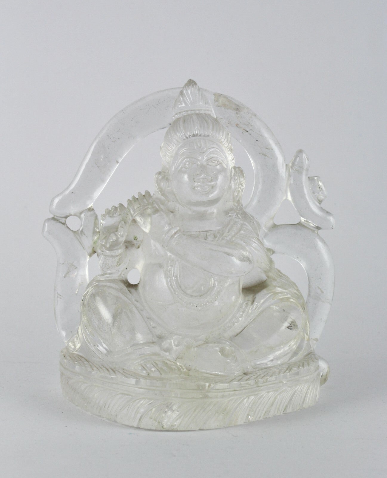 Certified Spiritual Natural Rock Crystal Quartz Lord Krishna 3965ct Gem Statue