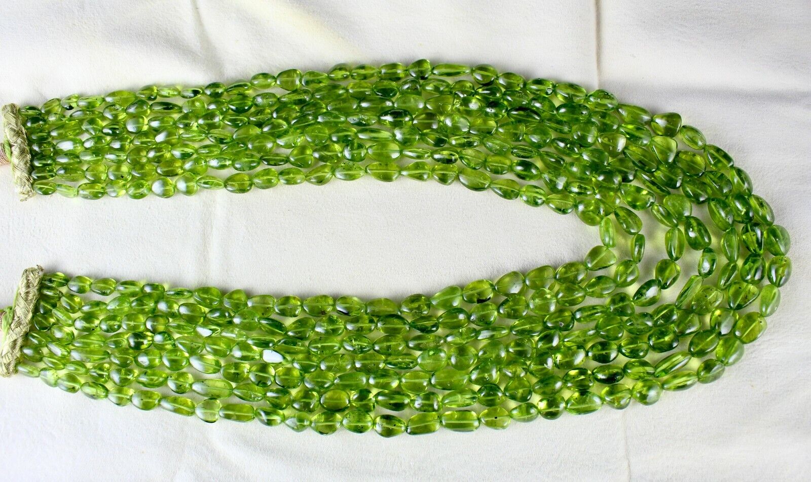 FINEST NATURAL PERIDOT BEADS CABOCHON 7 L 1310 CARATS GEMSTONE FASHION NECKLACE
