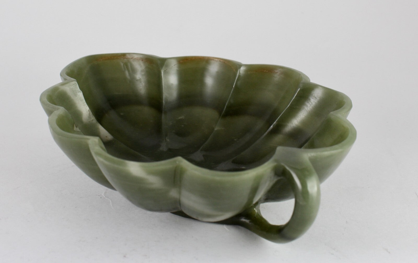 Natural Green Agate 1665 Ct Carved Leaf Gemstone Bowl For Home Decor