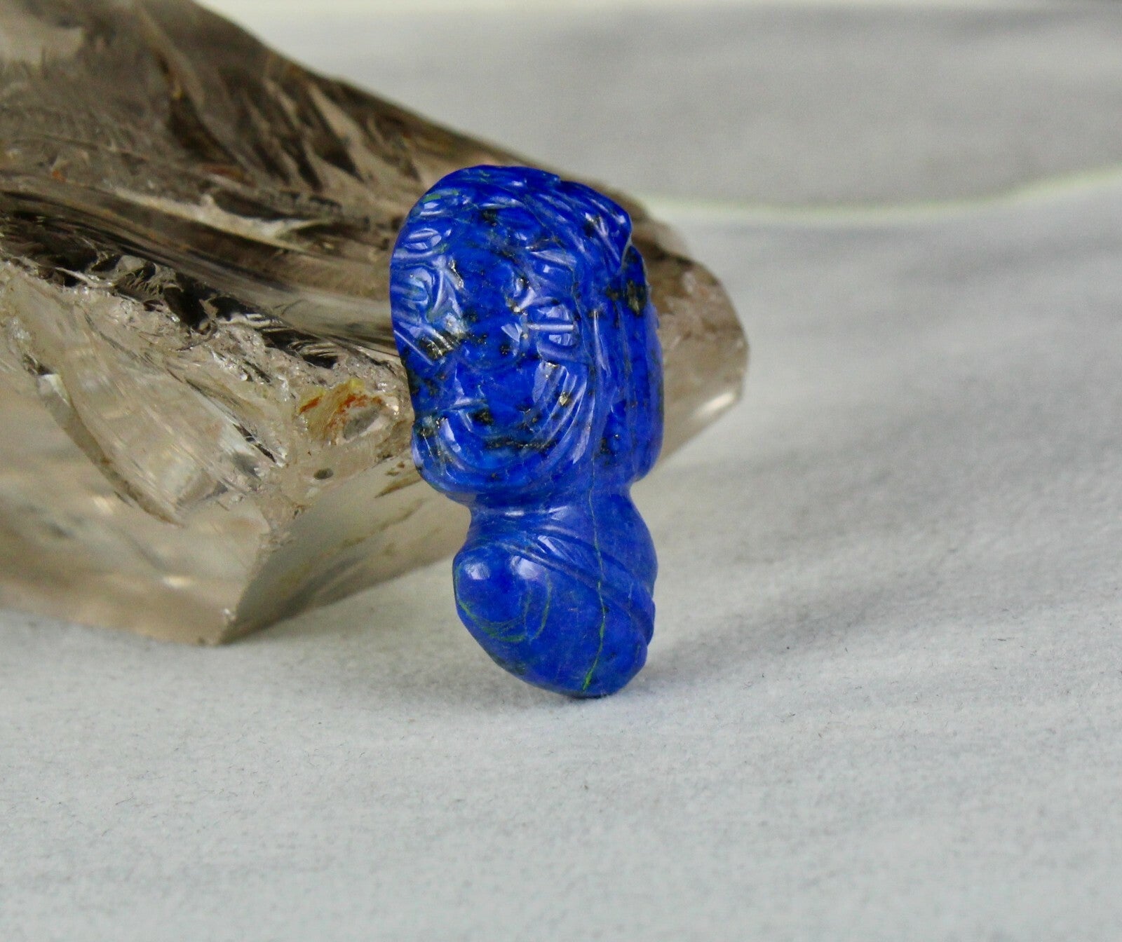 Natural Lapis Lazuli 35mm 57.95cts Carved Gemstone For Pendant Design