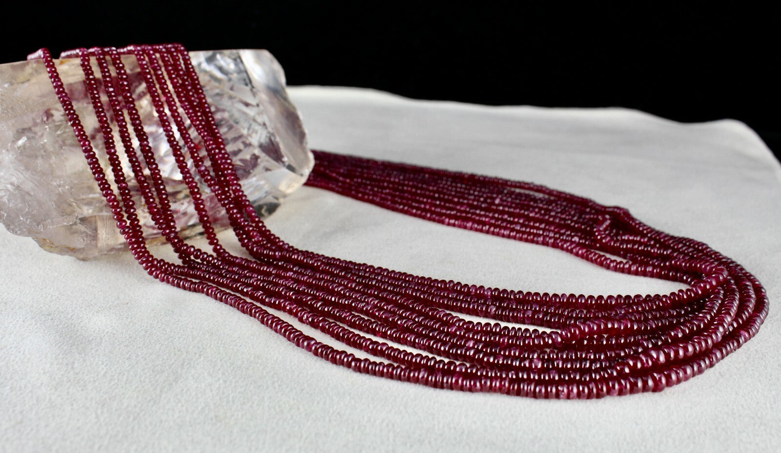 Certified Natural Ruby Beads 541ct Necklace 9 Line For Ladies