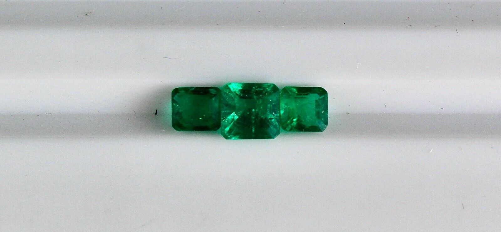 NATURAL EMERALD OCTAGON CUT 3 PCS 1.28 CARATS PRECIOUS GEMSTONE RING PENDANT