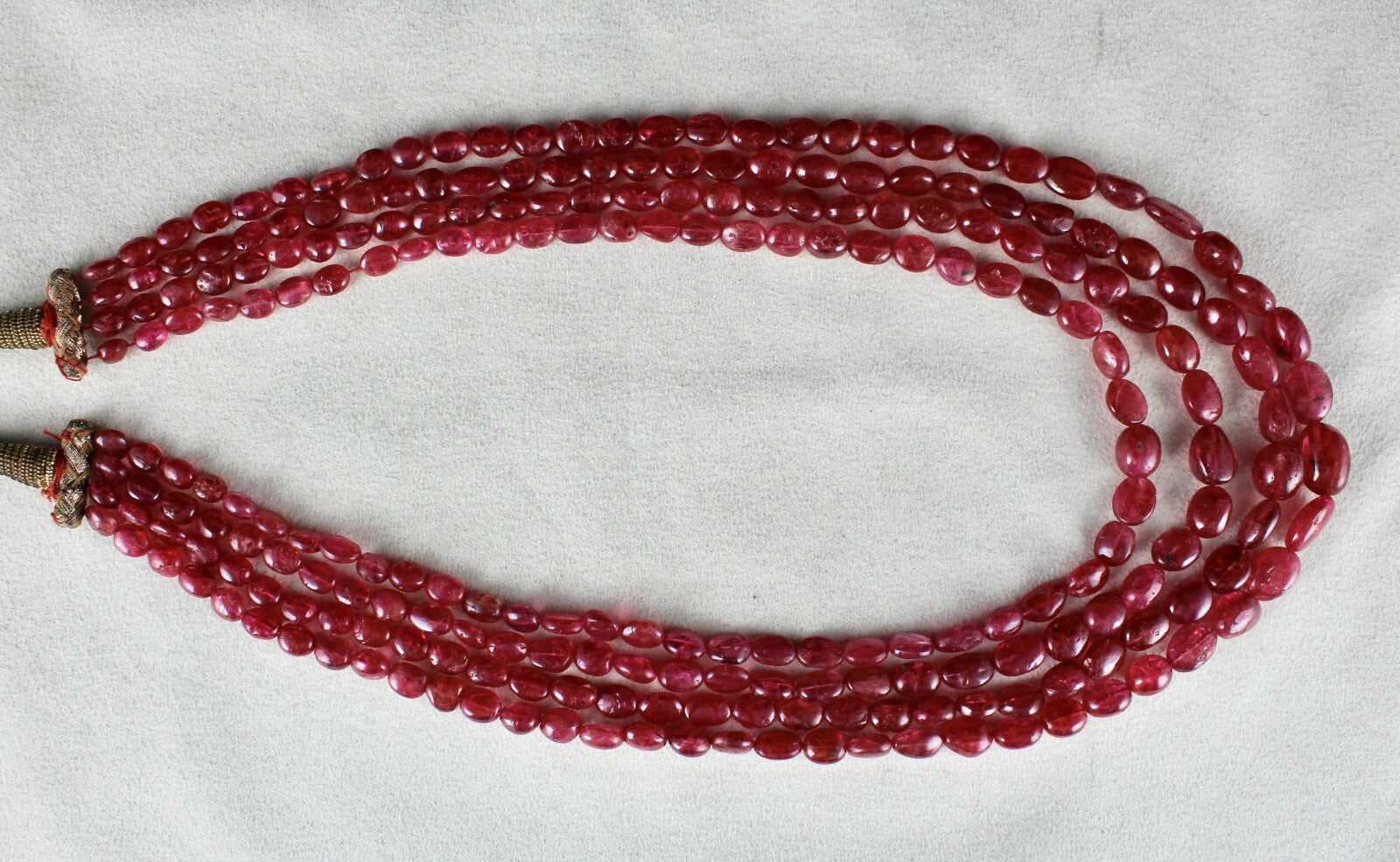 Certified Natural Red Spinel Beads Necklace 431 Ct Gemstone Cabochon For Women