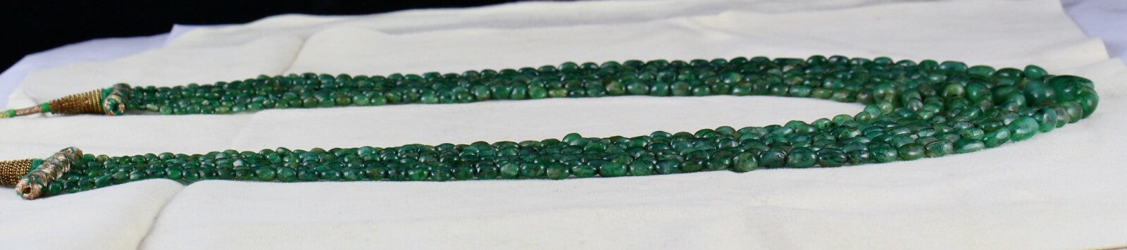 Certified Natural Emerald Beads Necklace 560 Ct Vintage Gemstone String Women