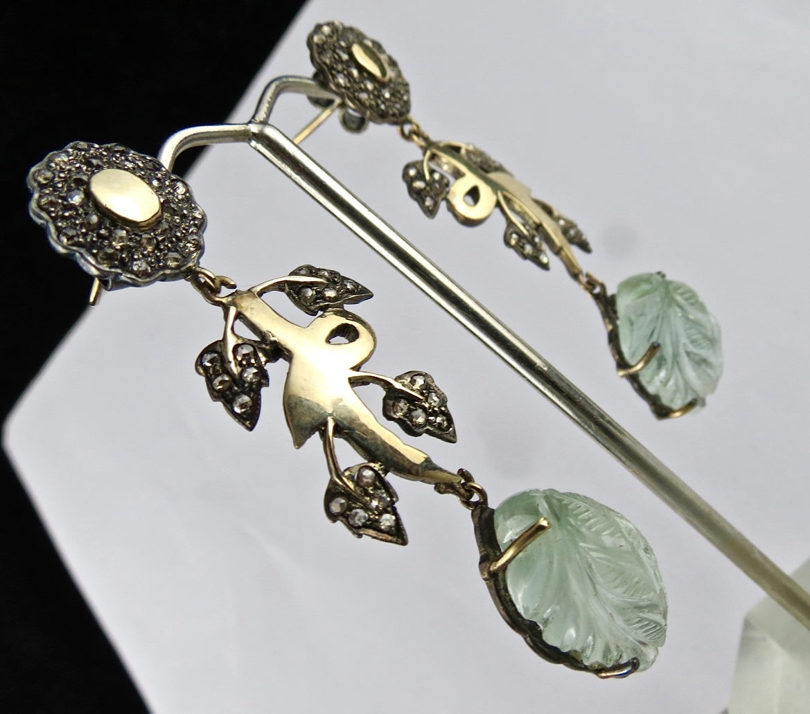 Certified Natural Blue Aquamarine 10ct Natural Diamond Sterling Silver Earrings