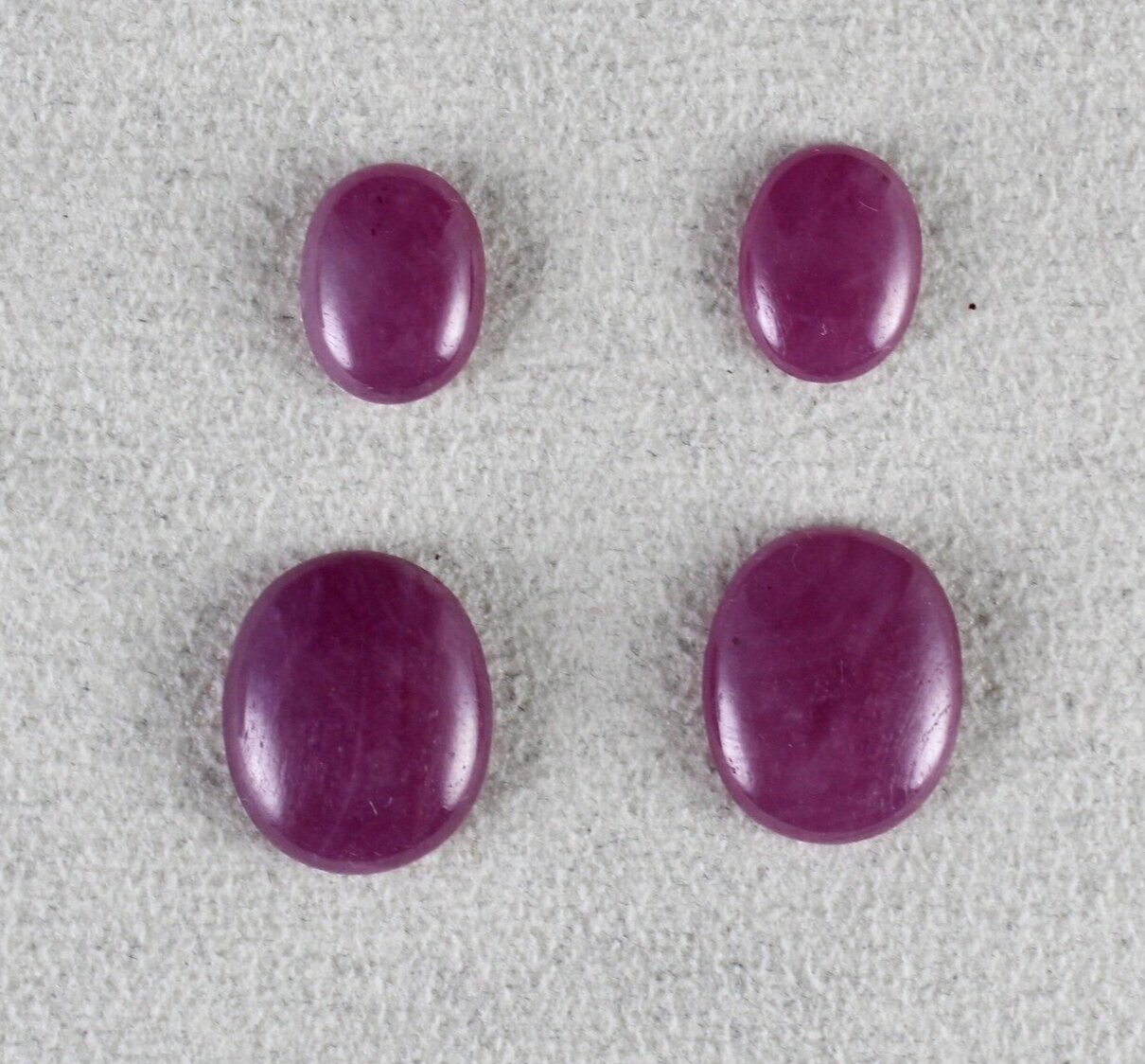 Natural Ruby Oval Cabochon 18.19ct 4 Pc Loose Gemstone For Earring Design