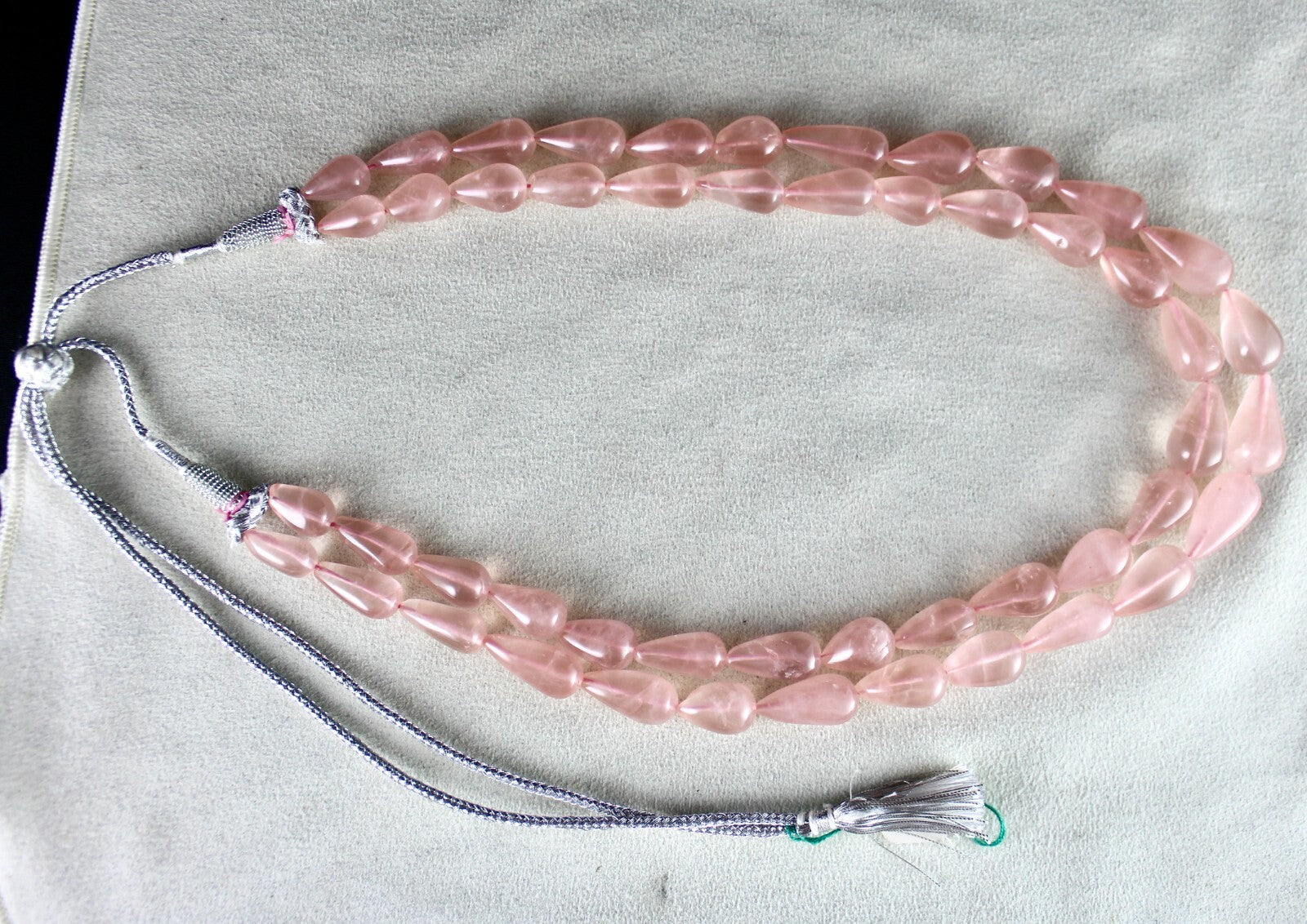 Natural Rose Quartz Beads Drops Necklace 2 L 649 Ct Gemstone Fashion For Women