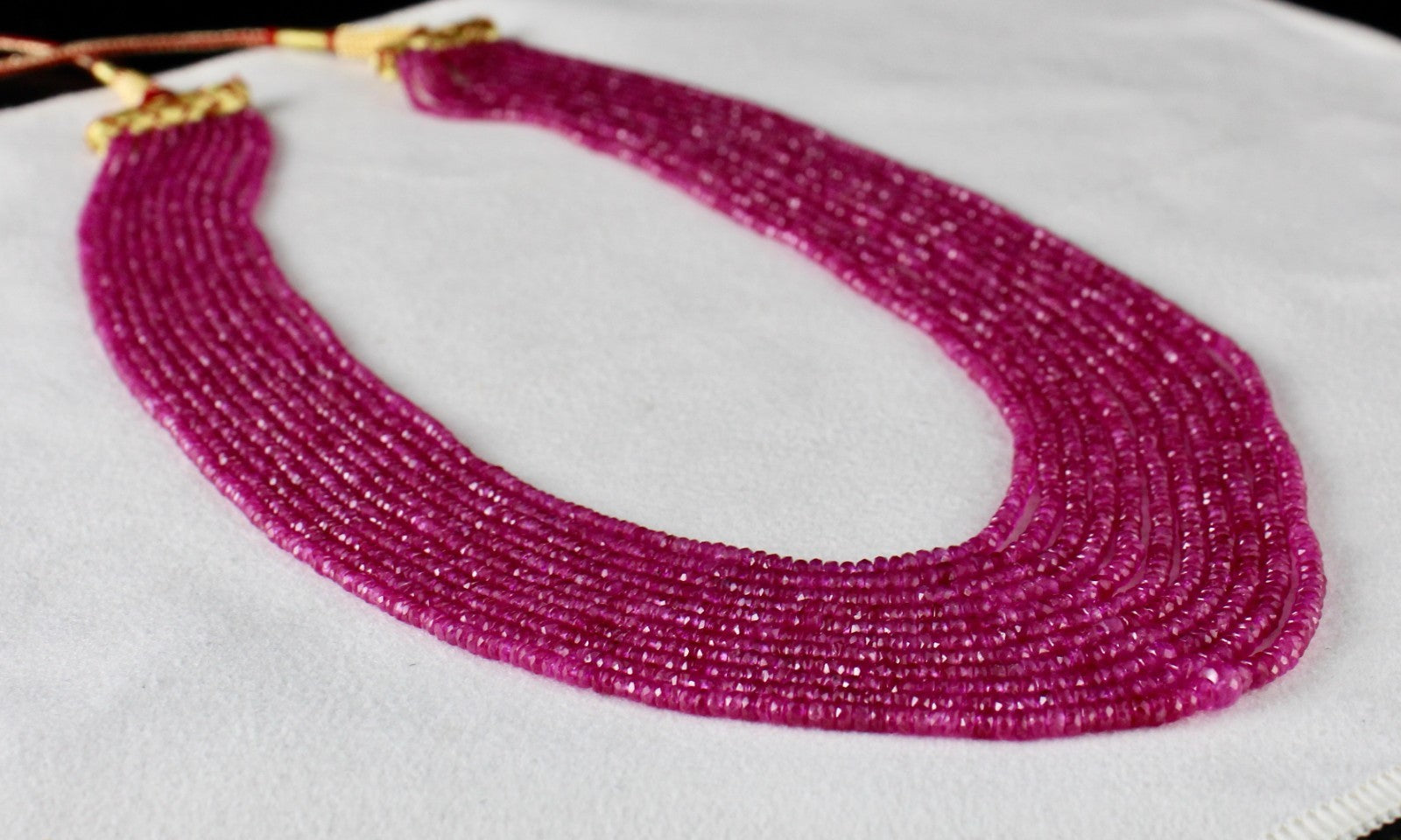 Certified Natural Heated Burma Ruby Necklace 295 Ct Beaded Gemstone 11 L Strand
