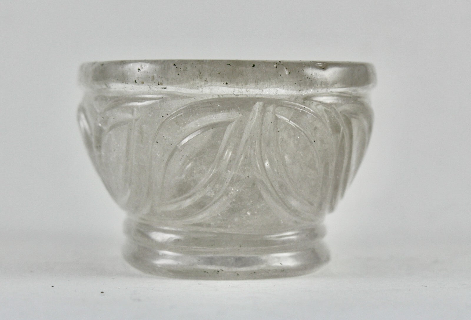 Antique Carved Natural Rock Crystal Quartz Oval Gemstone Bowl 505 Ct Decor