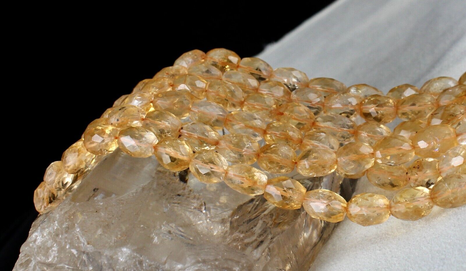 Natural Citrine Beads Oval Faceted 3 L 831 Ct Yellow Gemstone Fashion Necklace