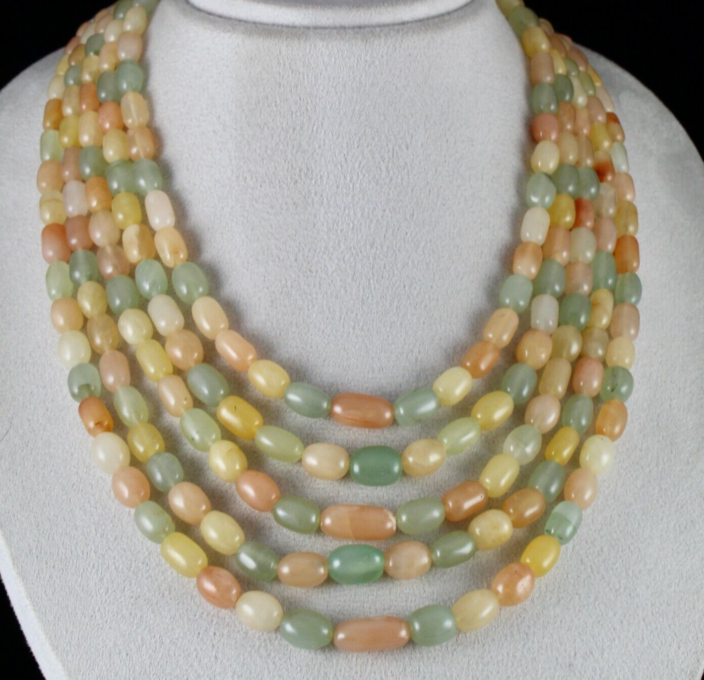 MULTI NATURAL SEMI PRECIOUS BEADS CABOCHON 5L 1115 CTS GEMSTONE FASHION NECKLACE