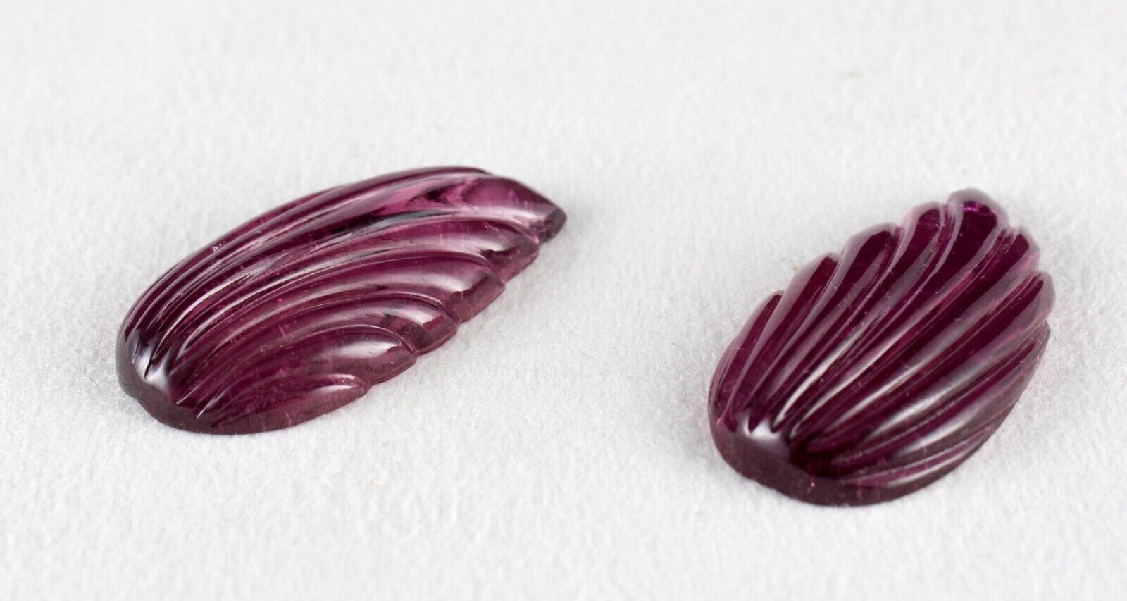 Natural Rubellite Tourmaline Pear Leaf Engraved 77.24 Ct Pair Gemstone Earring