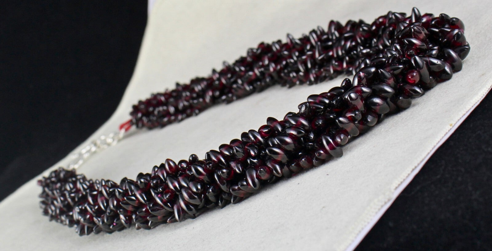 Natural Red Garnet Fancy Teardrop Necklace 1369 Ct Gemstone Beads Fine Jewelry