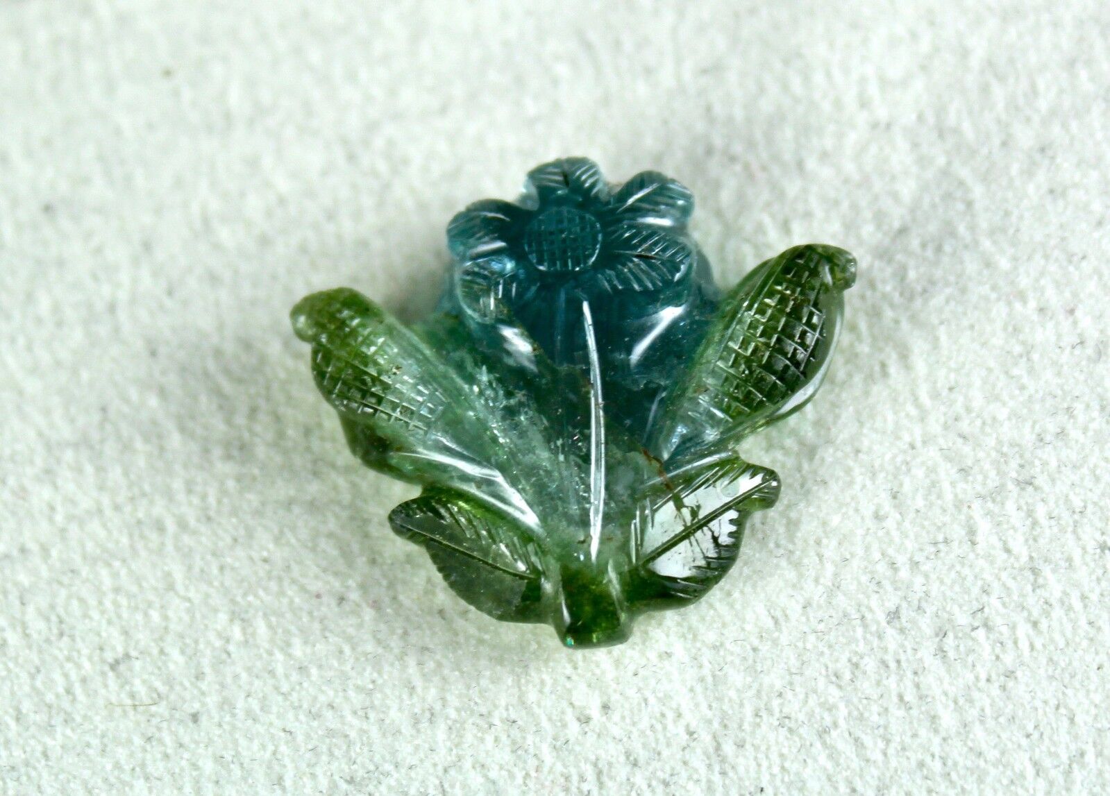 Natural Multi Colour Tourmaline Carved Flower 32.28 Ct Gemstone Ring & Pendant