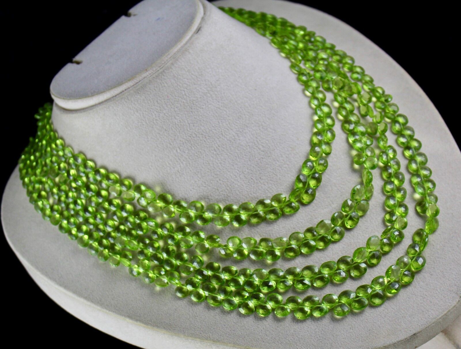Natural Peridot Beads Teardrop 4 L 521 Ct Green Fine Gemstone Stylish Necklace