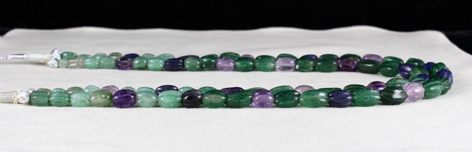 Multi Mix Carved Semi-precious Beads 397ct Gemstone Fashion Necklace