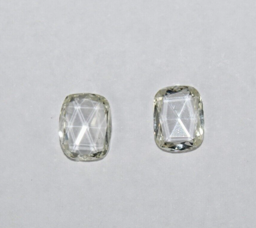 Certified Natural Rose Cut Diamond 1.68ct Oval Shape Pair Loose Gemstone Earring