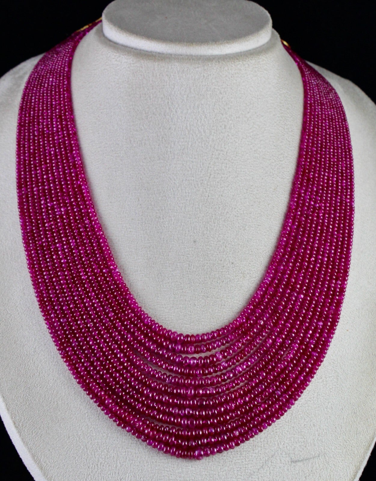 Certified Natural Burma Ruby Beads 691 Ct Reddish Gemstone Necklace 12 L