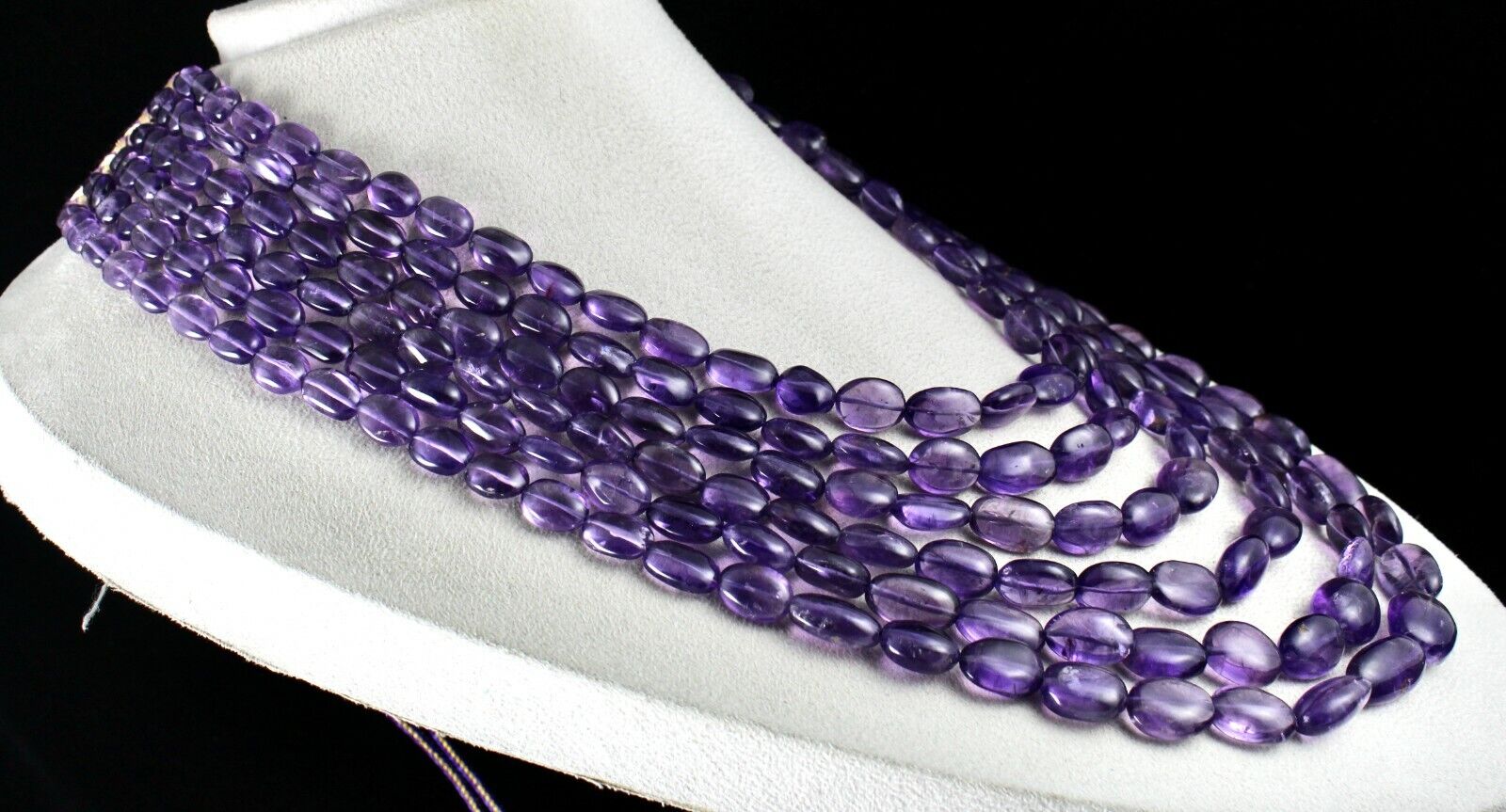 NATURAL AMETHYST BEADS LONG NUGGETS 6 L 1333 CT PURPLE GEMSTONE FASHION NECKLACE