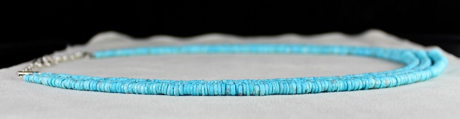 REAL NATURAL TURQUOISE FACETED BUTTON BEADS 3 L 441 CT GEMSTONE FASHION NECKLACE