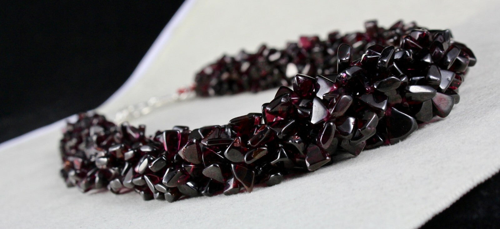 Natural Red Garnet Necklace Triangle 5 Ct Antique Gemstone Beads 1180 Fine
