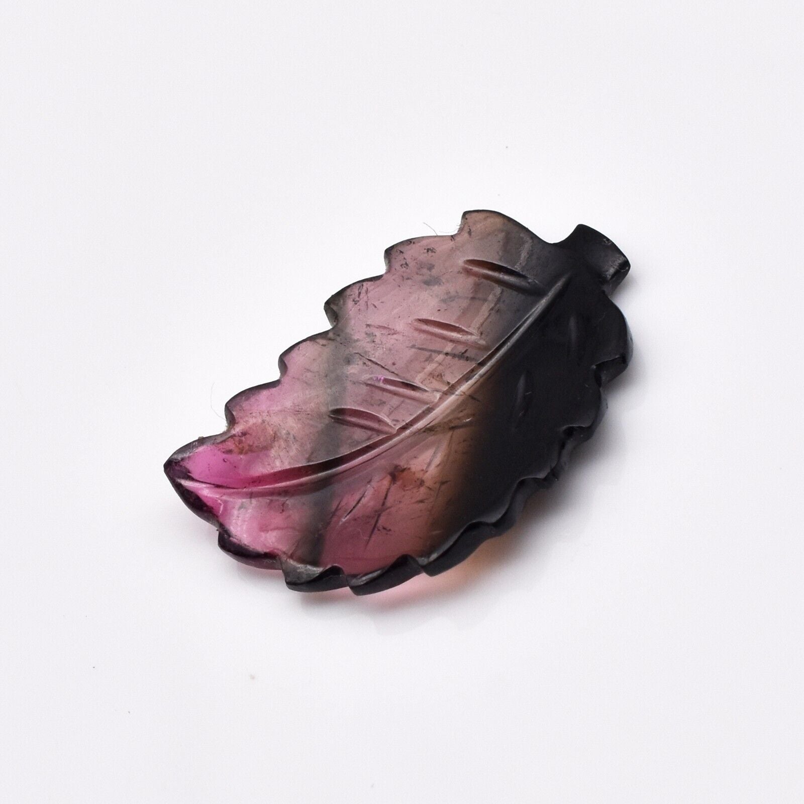 Natural Multi Tourmaline Carved Leaf 6.74 Ct Gemstone For Ring & Pendant