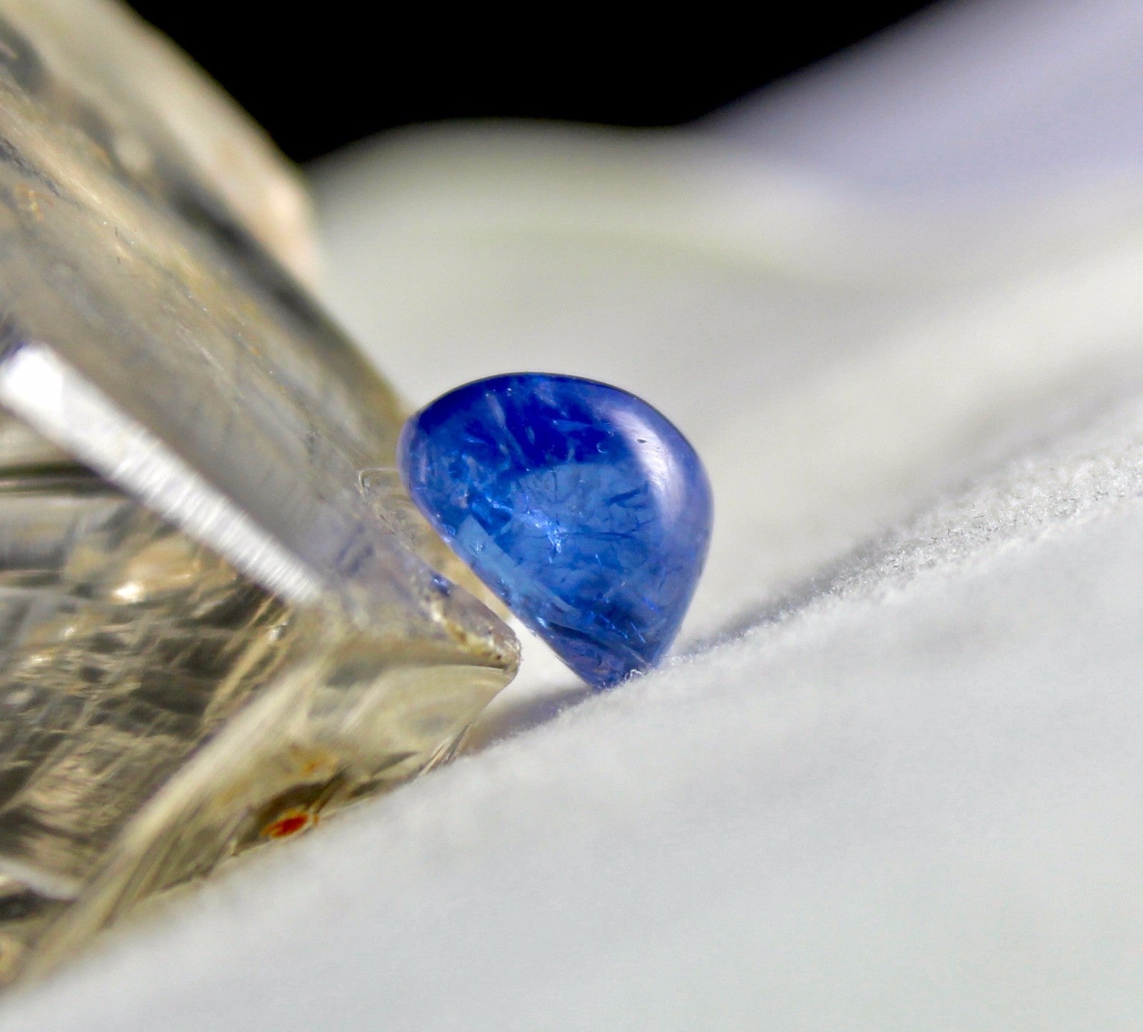 Certified Triangle Cabochon 8.57 Ct Natural Blue Sapphire Ring Pendant For Women