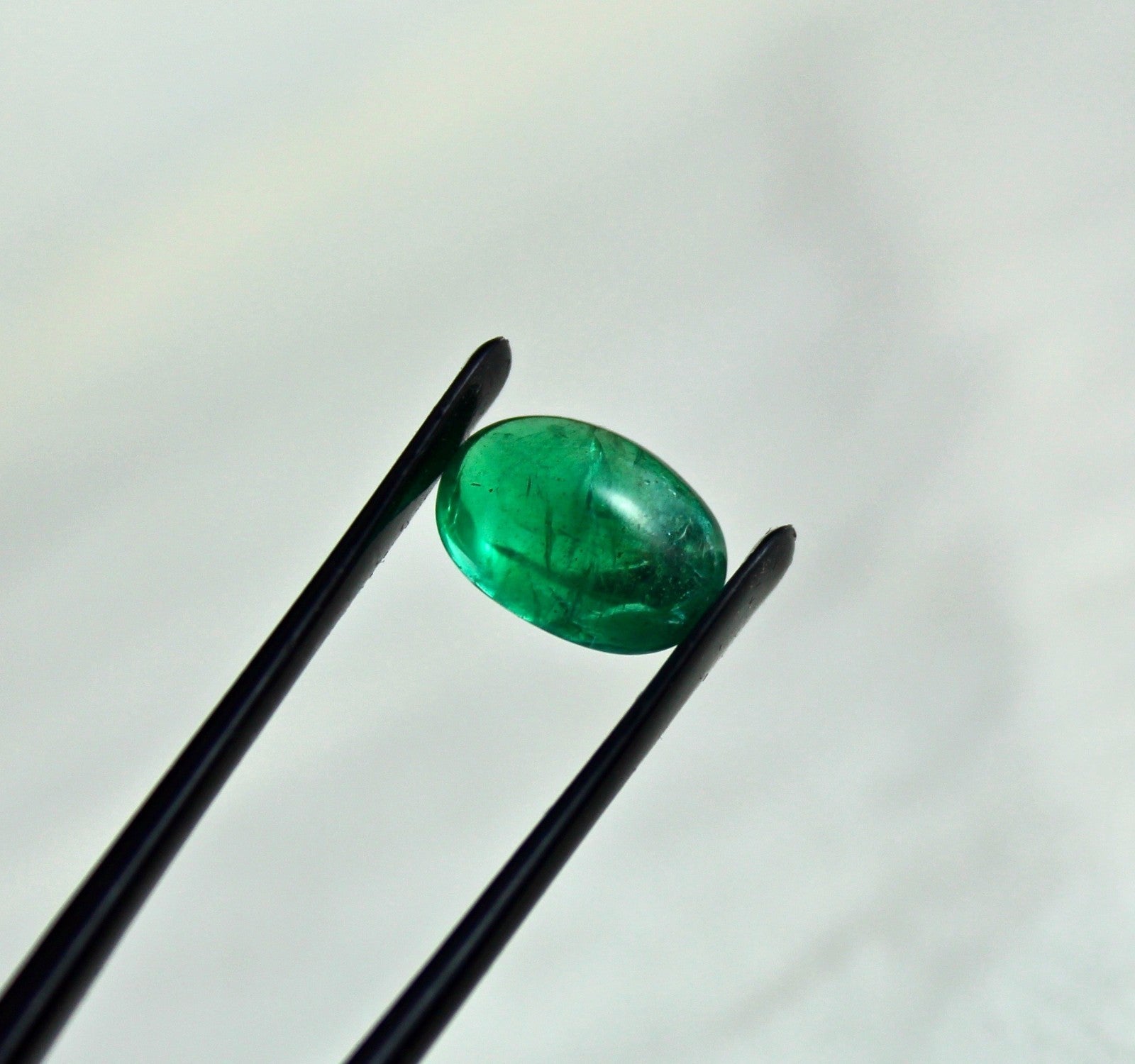 Certified Natural Emerald Oval Cabochon 3.70 Ct Loose Gemstone For Ring Pendant