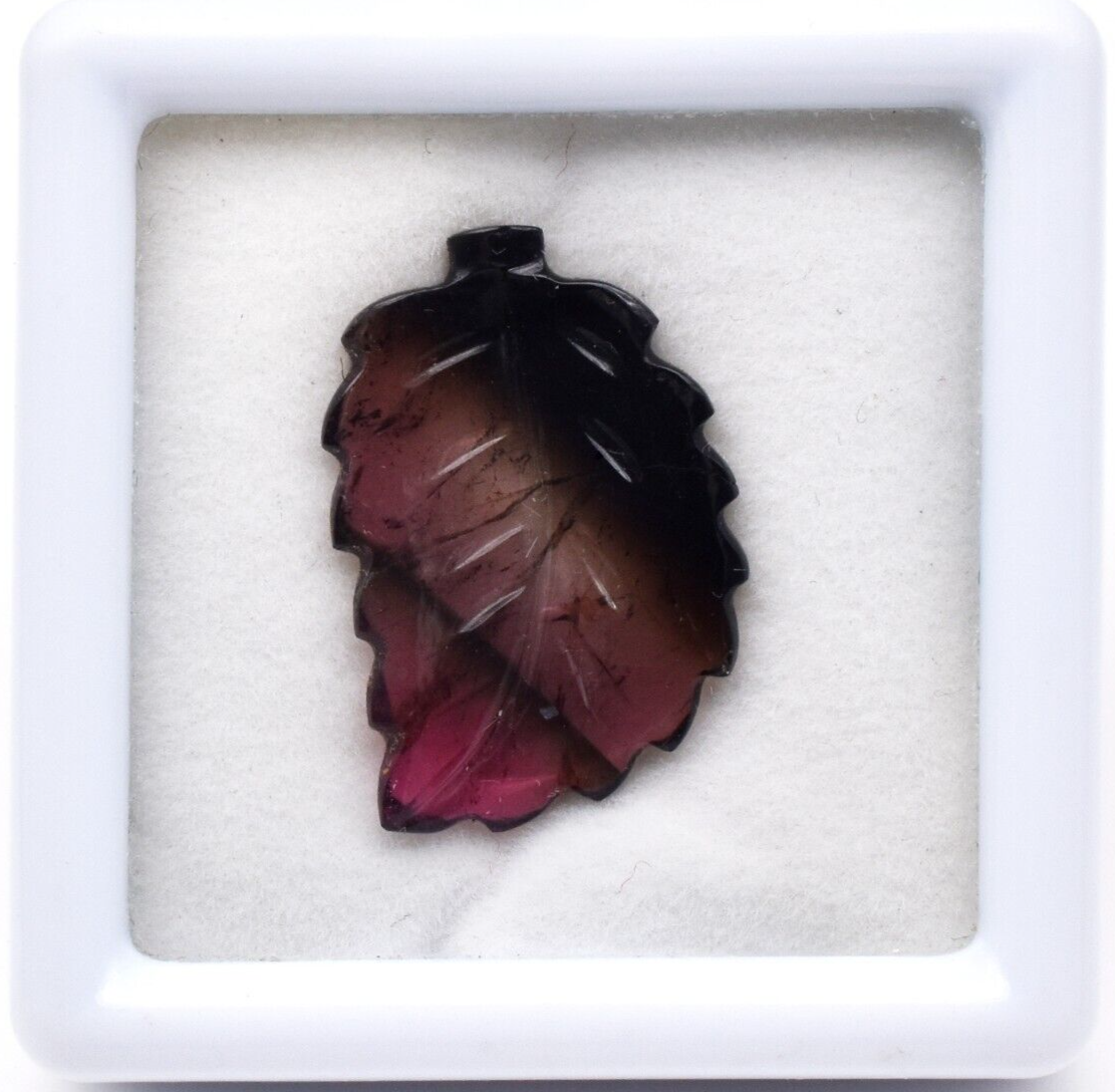 Natural Multi Tourmaline Carved Leaf Gemstone 6.74 Ct For Ring & Pendant