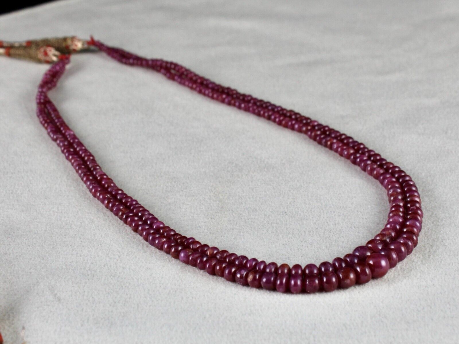 Natural Untreated Ruby Beads Round 2 L 129 Ct Red Gemstone Fashion Necklace