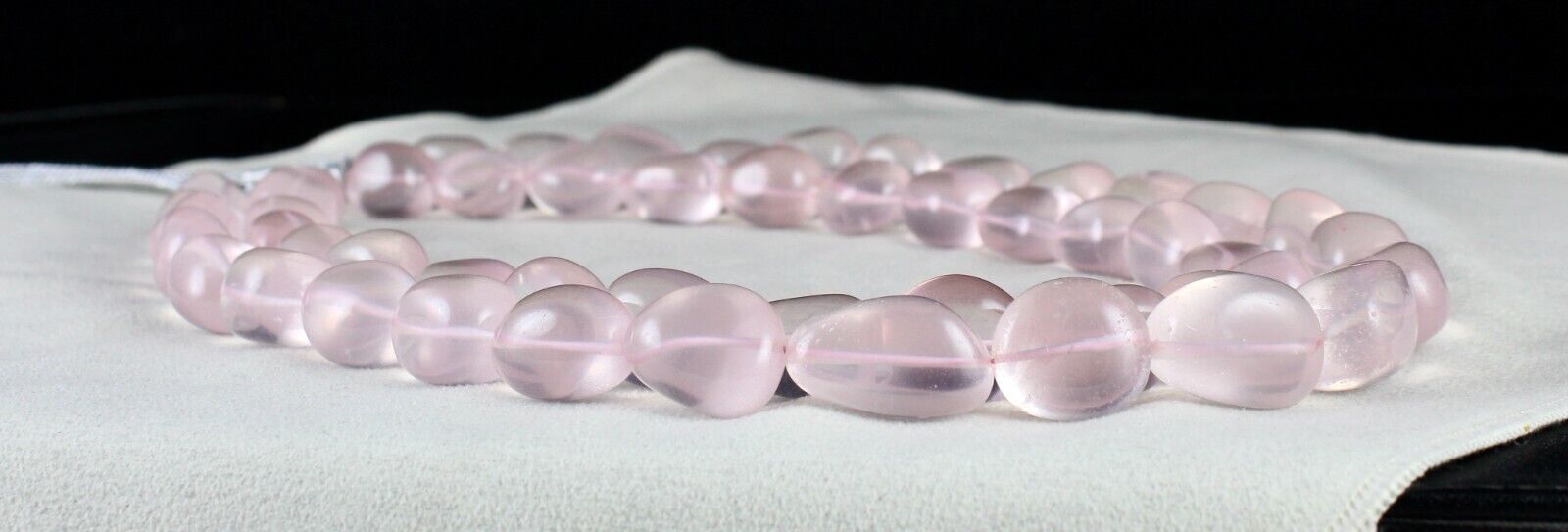Fine Natural Rose Quartz Beads Nugget 2 L 1181 Ct Gemstone Fashion Pink Necklace