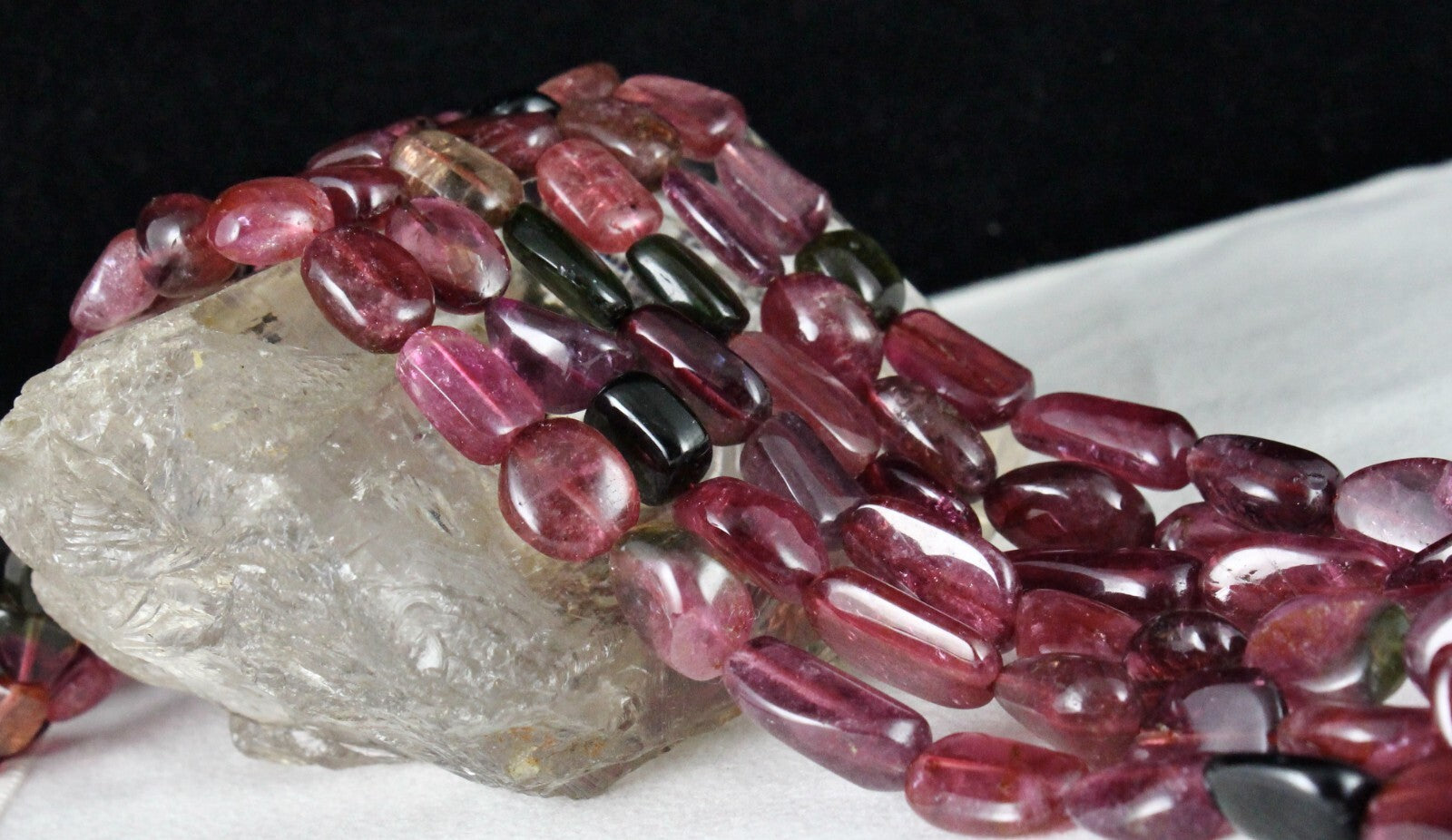 Certified Natural Tourmaline 1155 Ct Multi Fine Gemstone Beads Necklace
