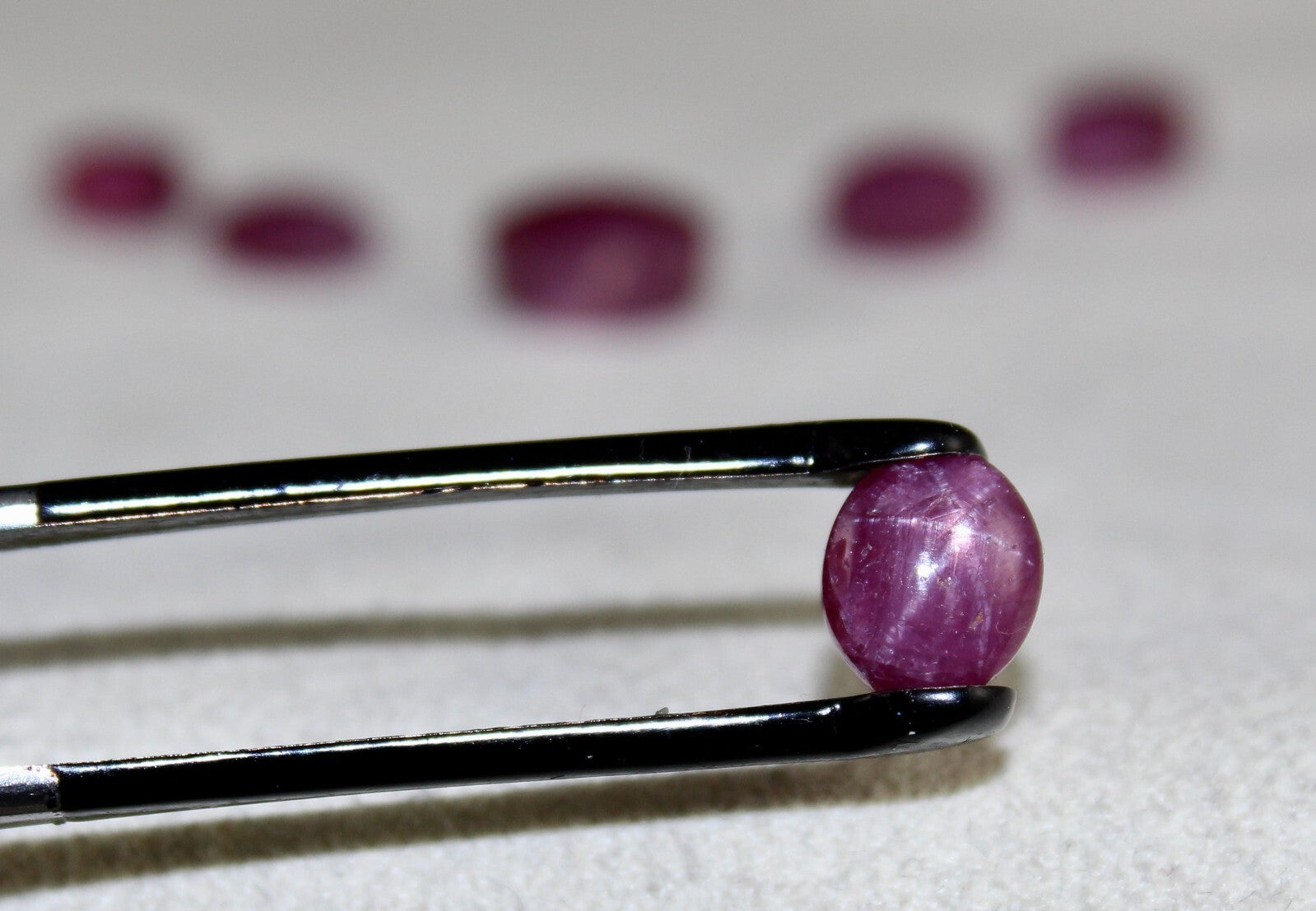 Certified Natural Star Ruby Oval Cabochon 23.09ct 6pc Loose Gemstone Set